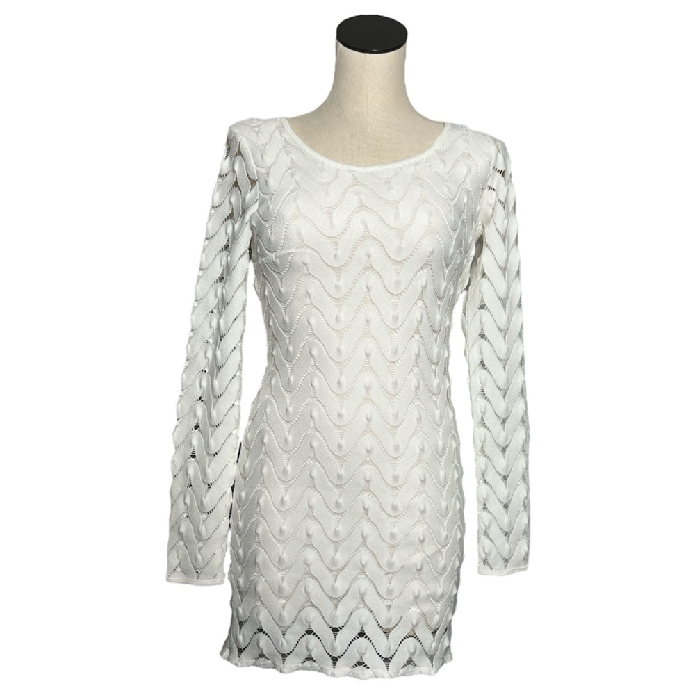 Free People Dress Womens Size XS elegant white cutout lace lined boho festival